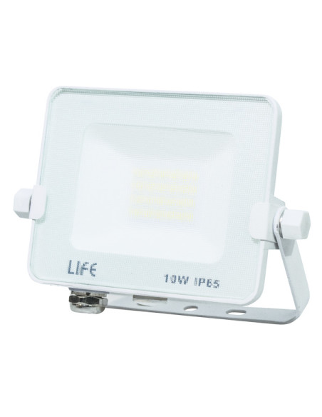 Faretto LED slim 10W 4000k 110° IP65 1000lm 112x95x22mm bianco