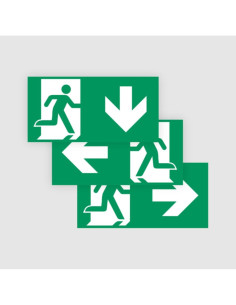 KIT pittogrammi uscita sicurezza 3 direzioni per serie...