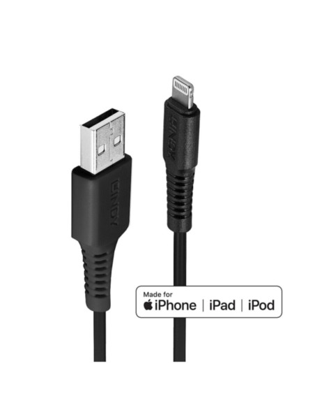 Cavo USB a/lightning nero 0,5m