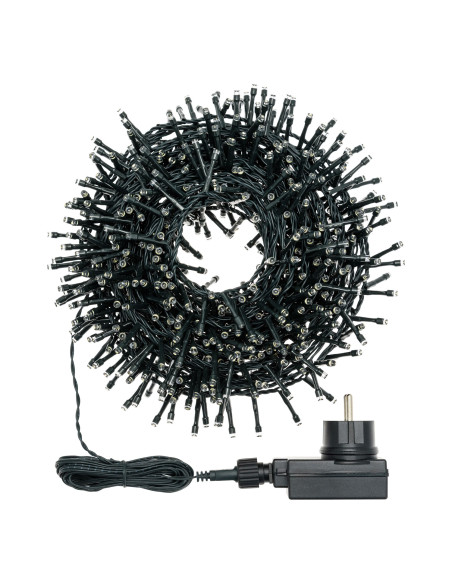 Catena LED MiniCluster ⌀6cm 750 led 15m bianco freddo luce fissa da esterno