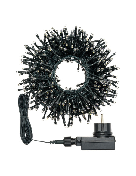 Catena LED MiniCluster ⌀6cm 1500 led 30m bianco caldo luce fissa da esterno