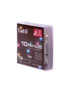 Catena 10 microled multicolore 1 con batterie CR2032