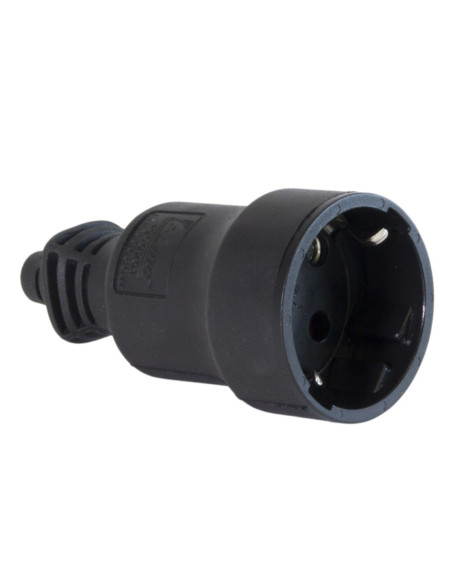 Presa Schuko 16A IP44 nera in gomma