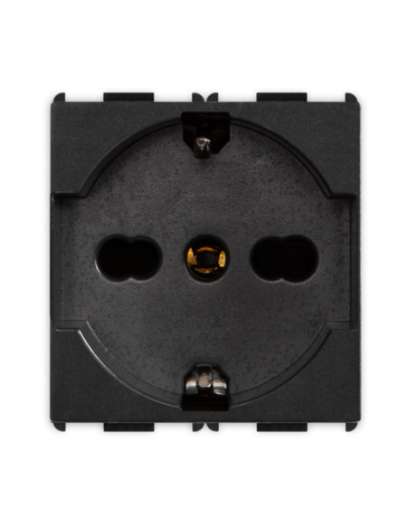 Presa P40 universale 2P+T 16A nera serie PIXIA