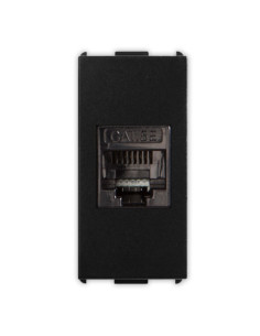 Frutto presa RJ45 Cat.5e non schermata nera serie PIXIA