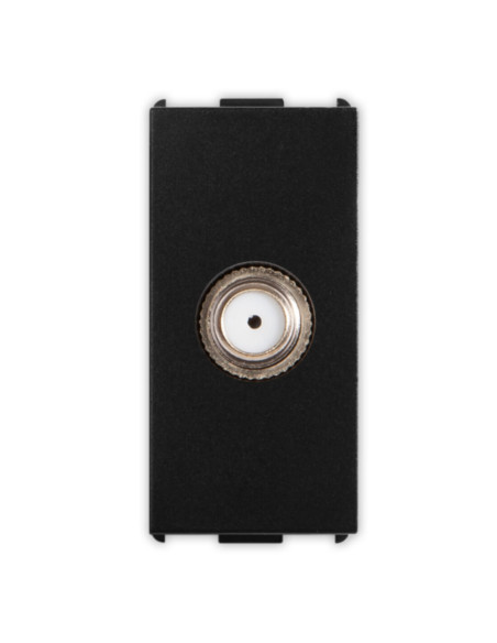 Frutto presa coassiale F femmina diretta nera serie PIXIA