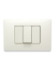 Placca 3 posti quadrata bianca serie mix