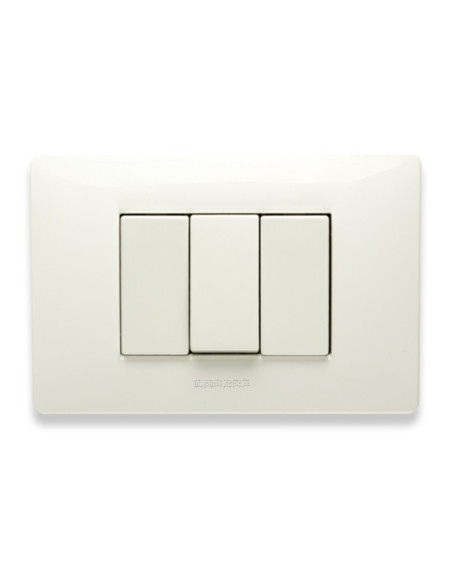 Placca 3 posti quadrata bianca serie mix