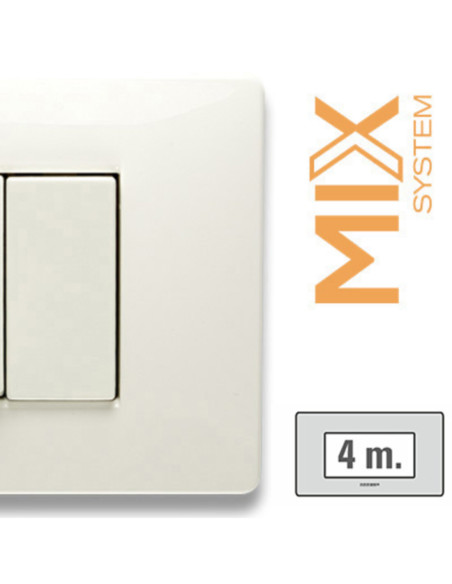 Placca 4 moduli bianca serie mix