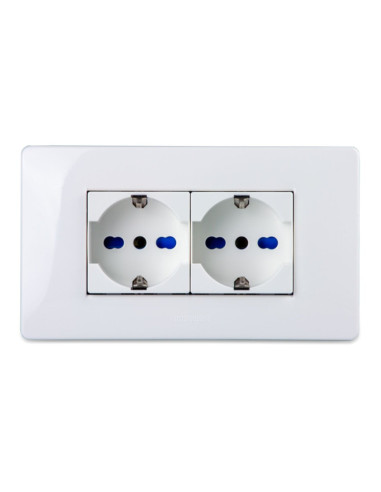 Placca 4 moduli bianca serie mix