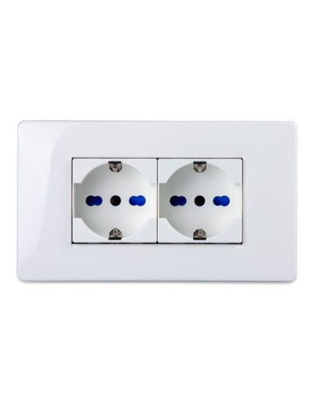 Placca 4 moduli bianca serie mix