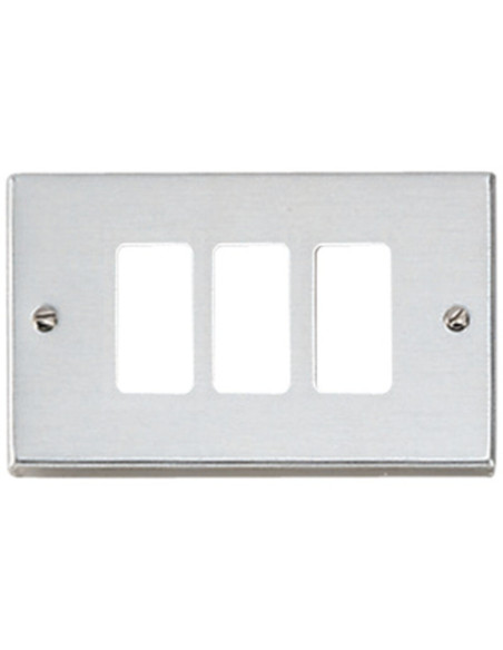 Placca paglierino 3 fori serie magic