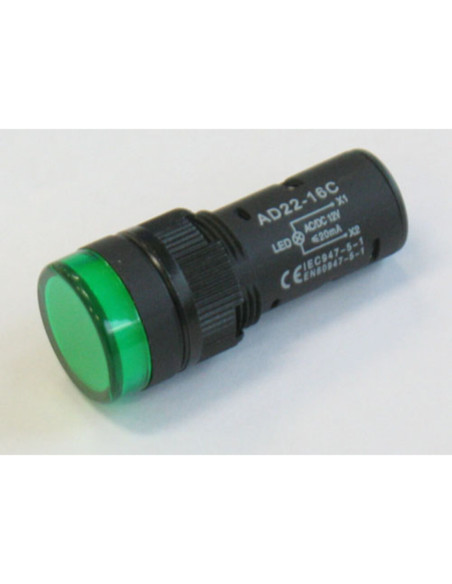 Segnalatore LED da pannello 220V 19,5mm rosso