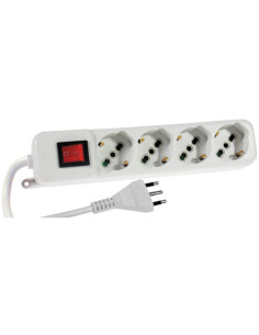 Multipresa 4 posti con interruttore bipolare