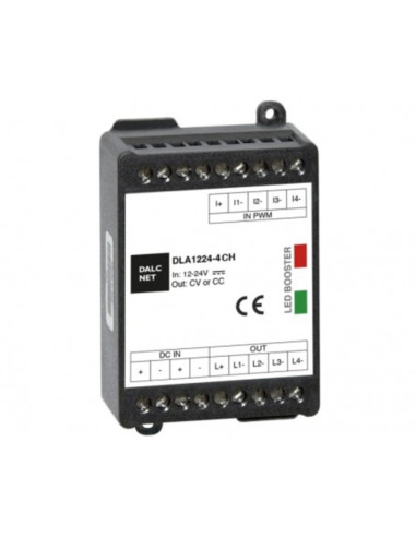 Booster 4 cnali dc input 12/24 v dc comando d-pwm
