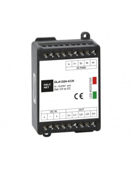 Booster 4 cnali dc input 12/24 v dc comando d-pwm