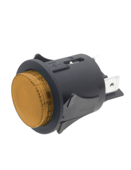 Inter. bipol. lumin. aran. tondo 16A 250 vac faston 6.3 dima ø 28 mm cert. ul