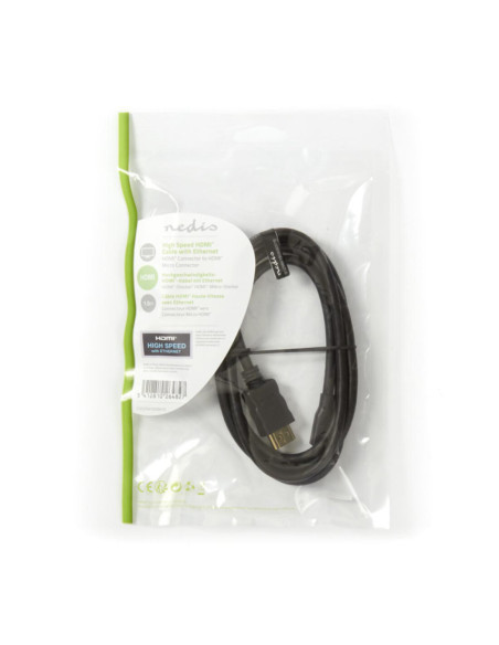 Cavo HDMI/HDMI micro 4k@30hz 1,5m nero 10,2gbps