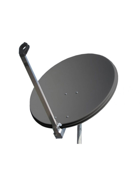 Parabola po 80 f/g offset cm. 80 acciaio completa di attacco al palo grigia