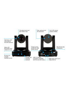 Network camera full-hd zoom 10x USB H.264/H.265 2