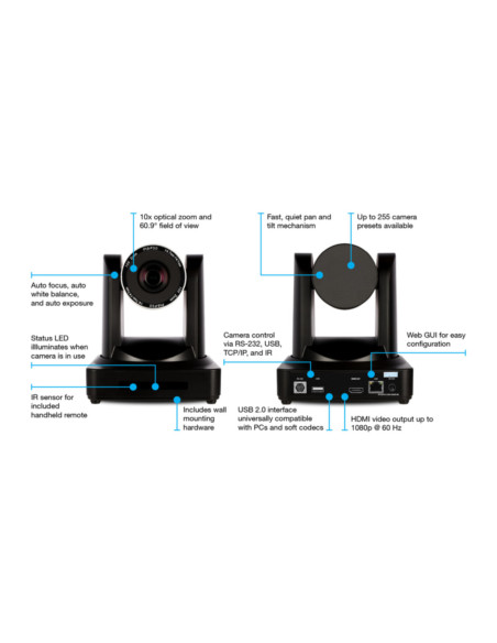 Telecamera ptz full-hd HDMI/usb bianca