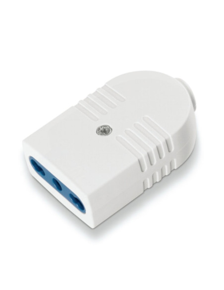 Presa dritta bipasso 2p+t 10/16a bianca