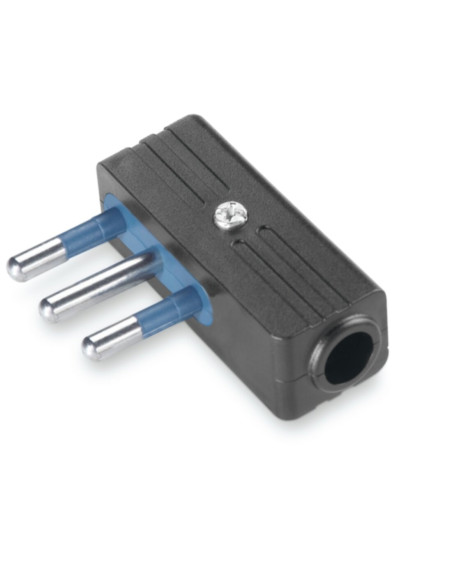 Spina elettrica a pipa 10A nera serie azzurra