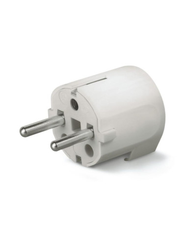 Spina Schuko unel 90° 2p+t 16A bianca