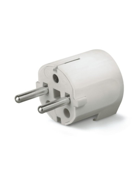 Spina Schuko unel 90° 2p+t 16A bianca