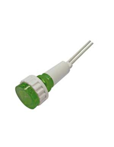 Segnalatore 12V verde ⌀14 con fili