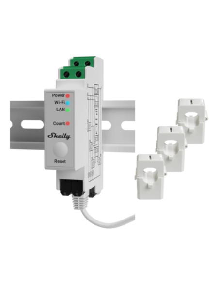 Contatore energia da barra DIN Wi-Fi con 3 pinze da 120A (monofase)
