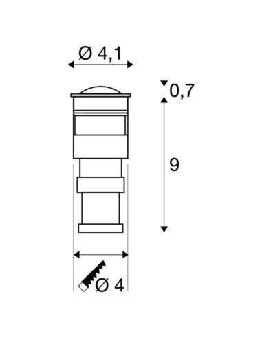Power trail-lite round LED 1W 3000k IP67...