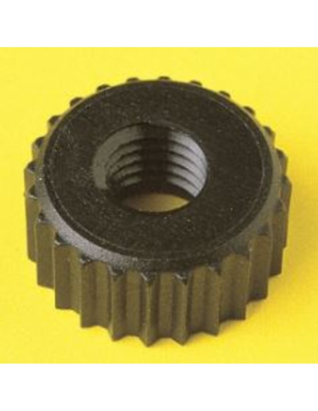 Ghiera filettata Tipo 5 nylon nera M4 h. 4,2mm