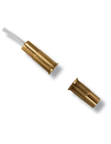 Contatto magnetico da incasso ottone 30x8mm 4 fili