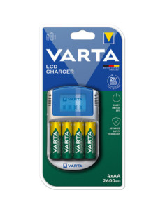 Caricabatterie LCD incl. 4x AA da 2700m ah + 12V + USB in