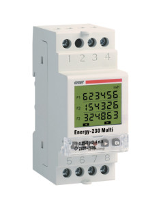 Contatore di energia monofase 230VAC da barra din