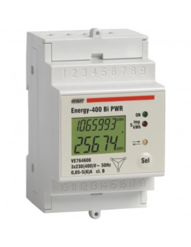 Contatore elettronico trifase modulare 3 moduli...