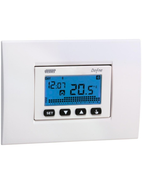 Cronotermostato Wi-Fi da incasso LCD con 3 livelli di temperatura - 230VAC