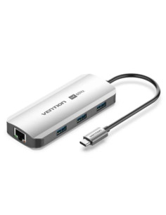 Docking station 6 in 1 da USB-C a HDMI/USB 3.0x3/RJ45/PD