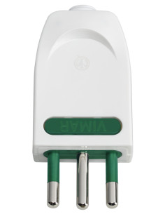 Spina elettrica 10A 2P+T orientabile bianca