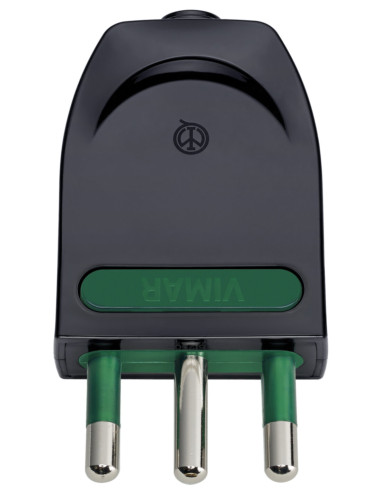 Spina elettrica 16A 2P+T orientabile nera