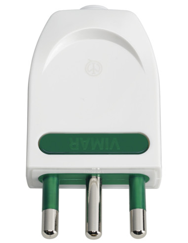 Spina elettrica 16A 2P+T orientabile bianca