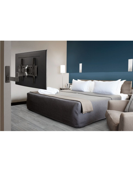 Supporto a parete doppio snodo 32"÷55" max 35kg con blocco sicurezza nero