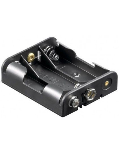 Portabatterie 3xAA nero con cavetto e interruttore