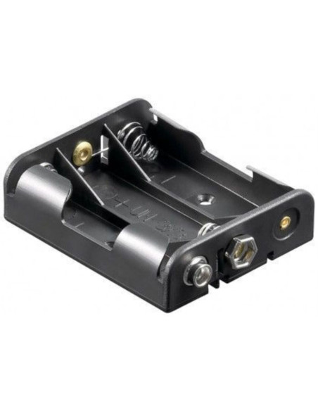 Portabatterie 3xAA nero con cavetto e interruttore