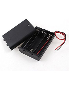 Portabatterie 3xAAA nero con cavetto