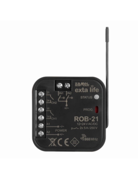 Exta life - ricevitore radio x cancelli 2ch 12-24VDC