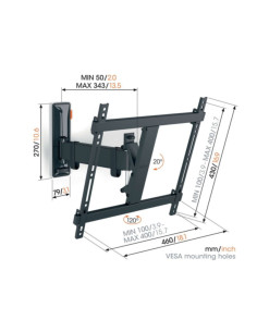 Supporto TV girevole 32"÷65" max 25kg 2