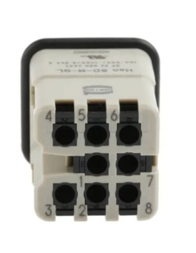 Inserto maschio 8 poli heavy duty 22-16 AWG