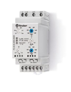 Relè di controllo tensione trifase con neutro con 2 scambi